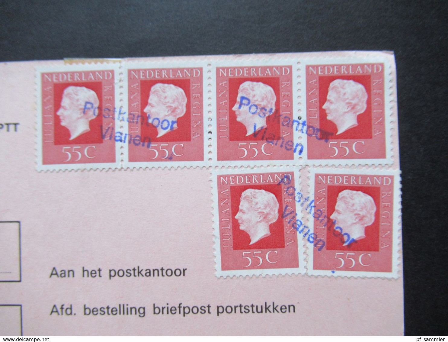 Niederlande 1970er Jahre Staatsbedrijf Der PTT Nachnahme PK Mit 6 Marken Und Stempel L2 Postkantoor Vianen - Briefe U. Dokumente