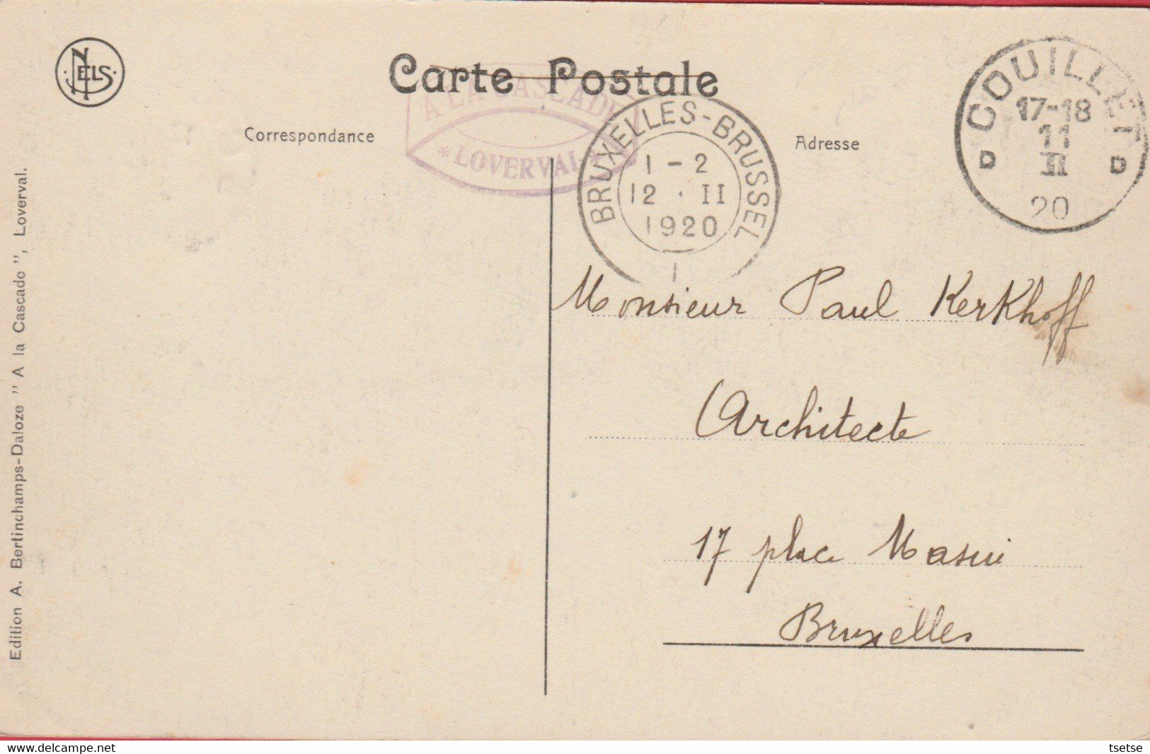 Loverval - L'Eglise Saint-Hubert ... Jolie Oblitération - 1920 (voir Verso ) - Gerpinnes