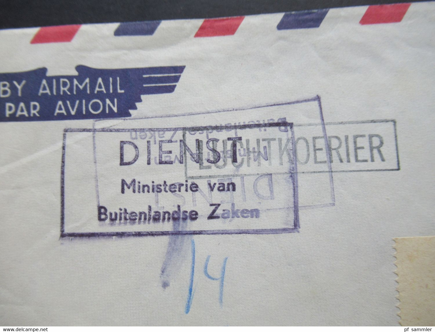 Niederlande 1958 Air Mail Aus Washington Netherlands Embassy Ministerie Van Buitenlandse Zaken Dienstbrief Der Botschaft - Storia Postale