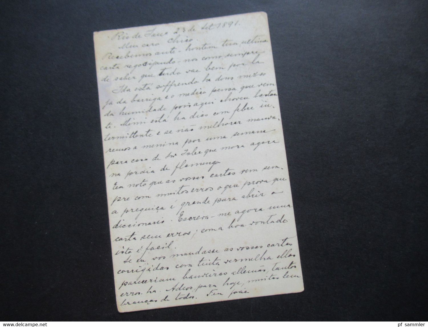 Brasilien 1891 Ganzsache (ZuF Leider Abgelöst) Mit Ank. Stempel KOS / Kreisobersegmentstempel Hamburg Uhlenhorst - Covers & Documents