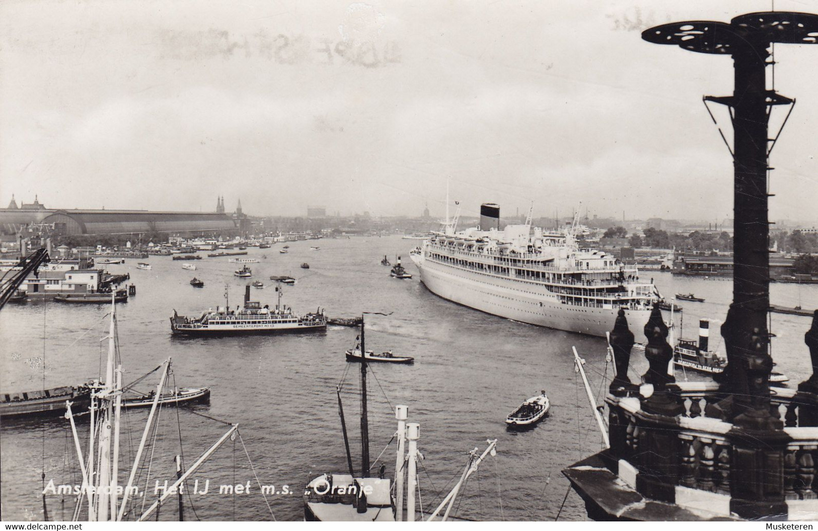 Netherlands PPC Het IJ Met M.s. 'Oranje' ZWOLLE STATION 1957 Echte Real Photo Véritable (2 Scans) - Amstelveen