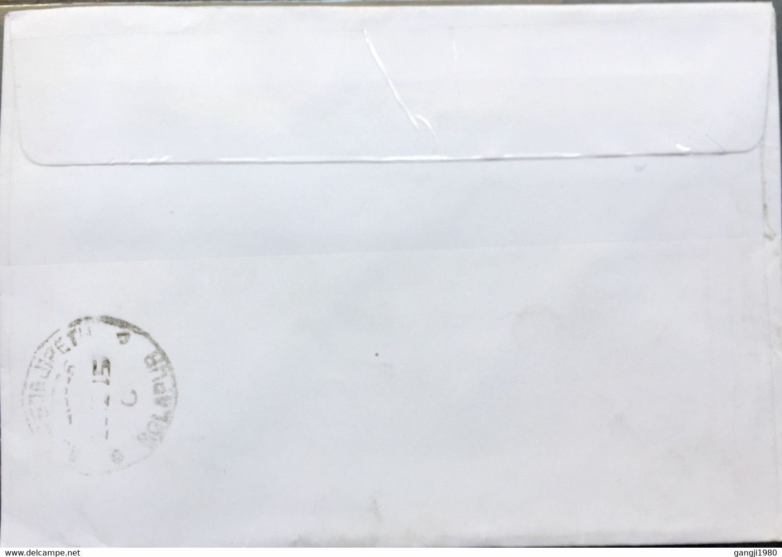 GREECE 2015, REGISTERED COVER USED TO INDIA,2014 2 STAMPS MASK,GRAPE, FOOD USED,4 € RATE! PEN CANCELLATION - Briefe U. Dokumente