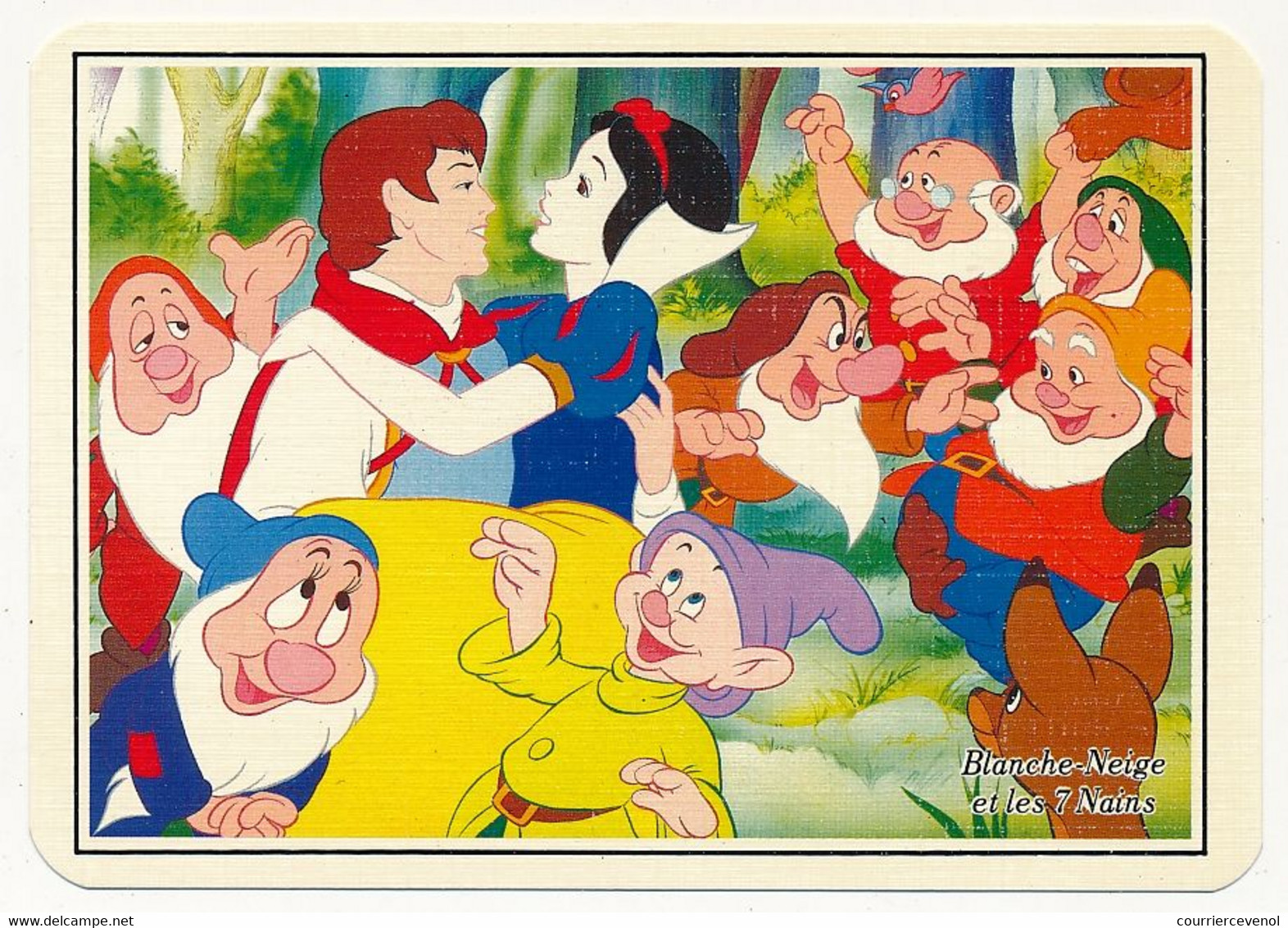 2 CPM - Walt Disney - Blanche Neige Et Les Sept Nains - Comicfiguren