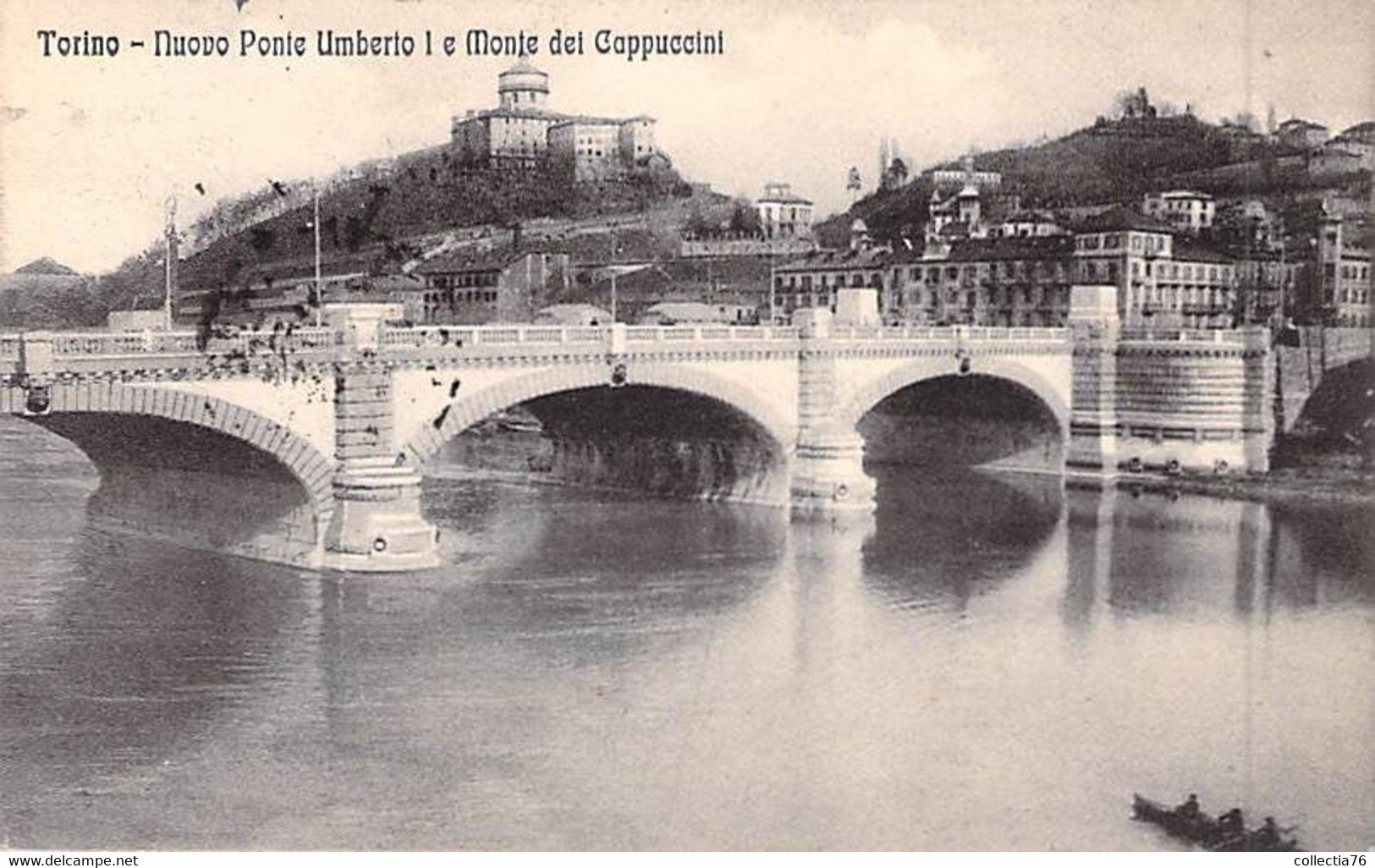 CPA ITALIE ITALIA PIEMONTE TORINO TURIN NUOVO PONTE UMBERTO 1 DOS DIVISE ECRIT 1914 - Ponts