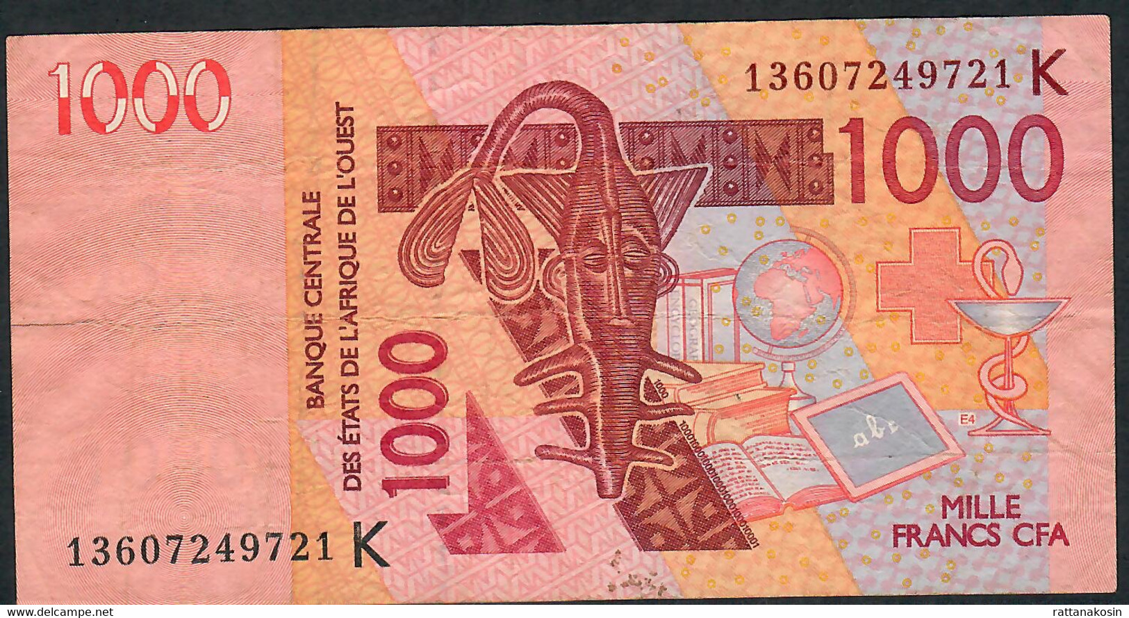 W.A.S. SENEGAL P715Km 1000 FRANCS (20)13 2013 Signature 40    F-VF   NO P.h. - Stati Dell'Africa Occidentale