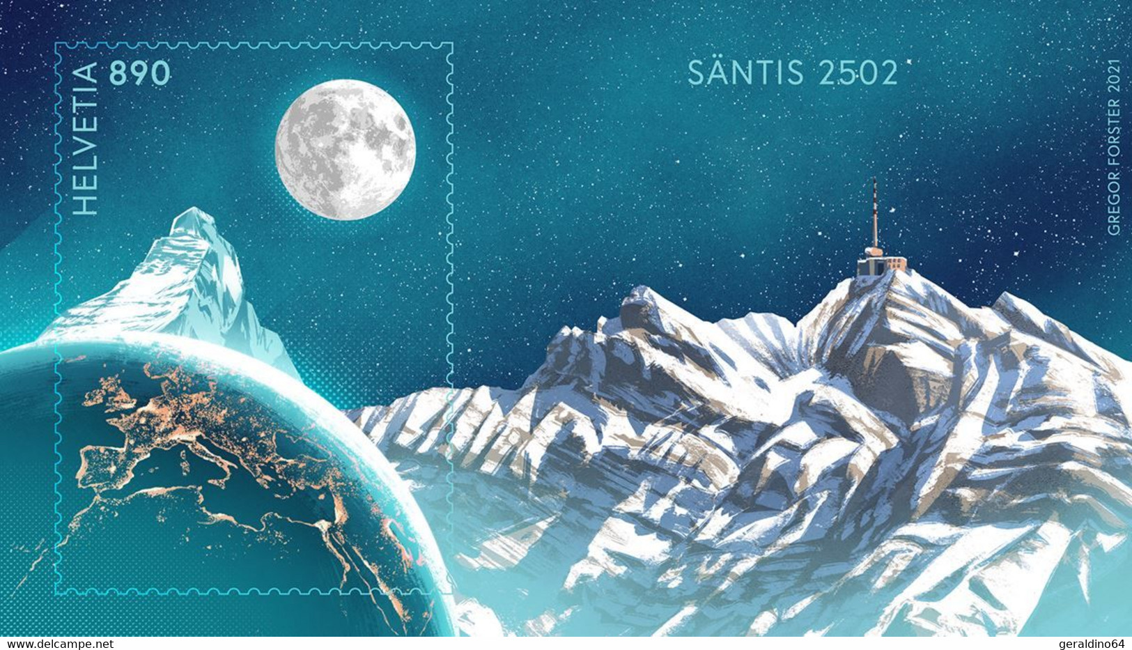 Schweiz 2021 Swiss Crypto Stamp 1.0 Sonderblock ID 4 Säntis ** Postfrisch - Nuovi