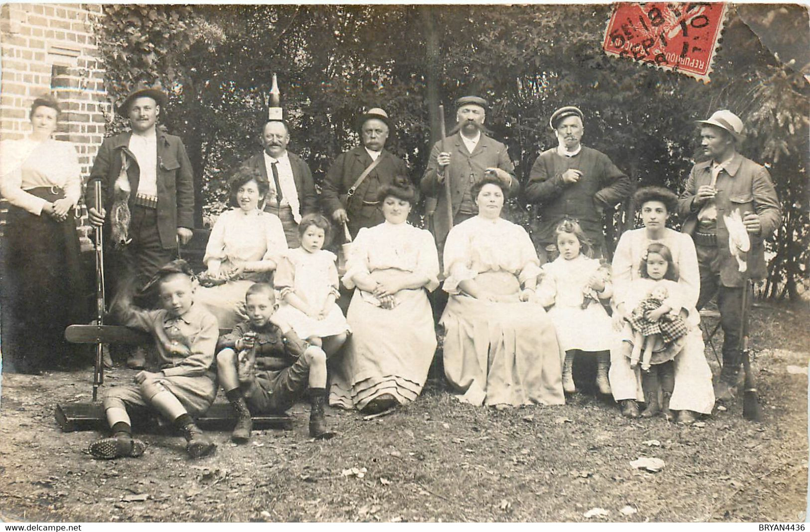 60 - SAINT SAUVEUR - RARE CARTE PHOTO - PARTIE De CHASSE Au BOSQUET De Mr. MONARD à SAINT SAUVEUR - 1908 - TRES BON ETAT - Sonstige & Ohne Zuordnung