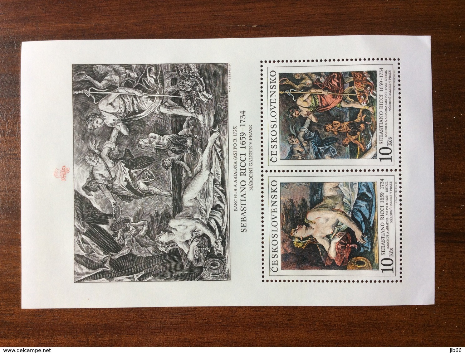 1988 BF 83 ** Art Bacchus Et Ariane De Sebastiano Ricci - Blocks & Sheetlets