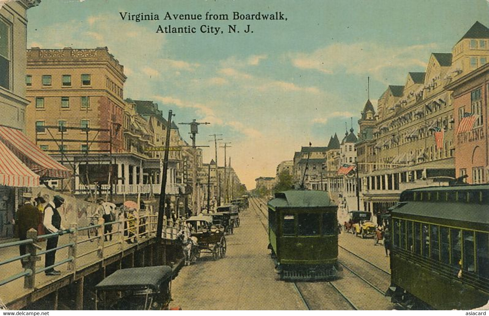 Atlantic City Virginia Avenue From Boardwalk Tram Tramway Close Up - Atlantic City