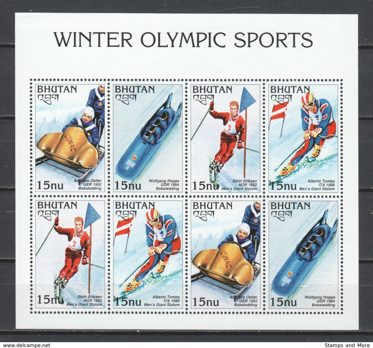 Bhutan 1997 Kleinbogen Mi 1637-1640 MNH WINTER OLYMPICS NAGANO - Invierno 1998: Nagano