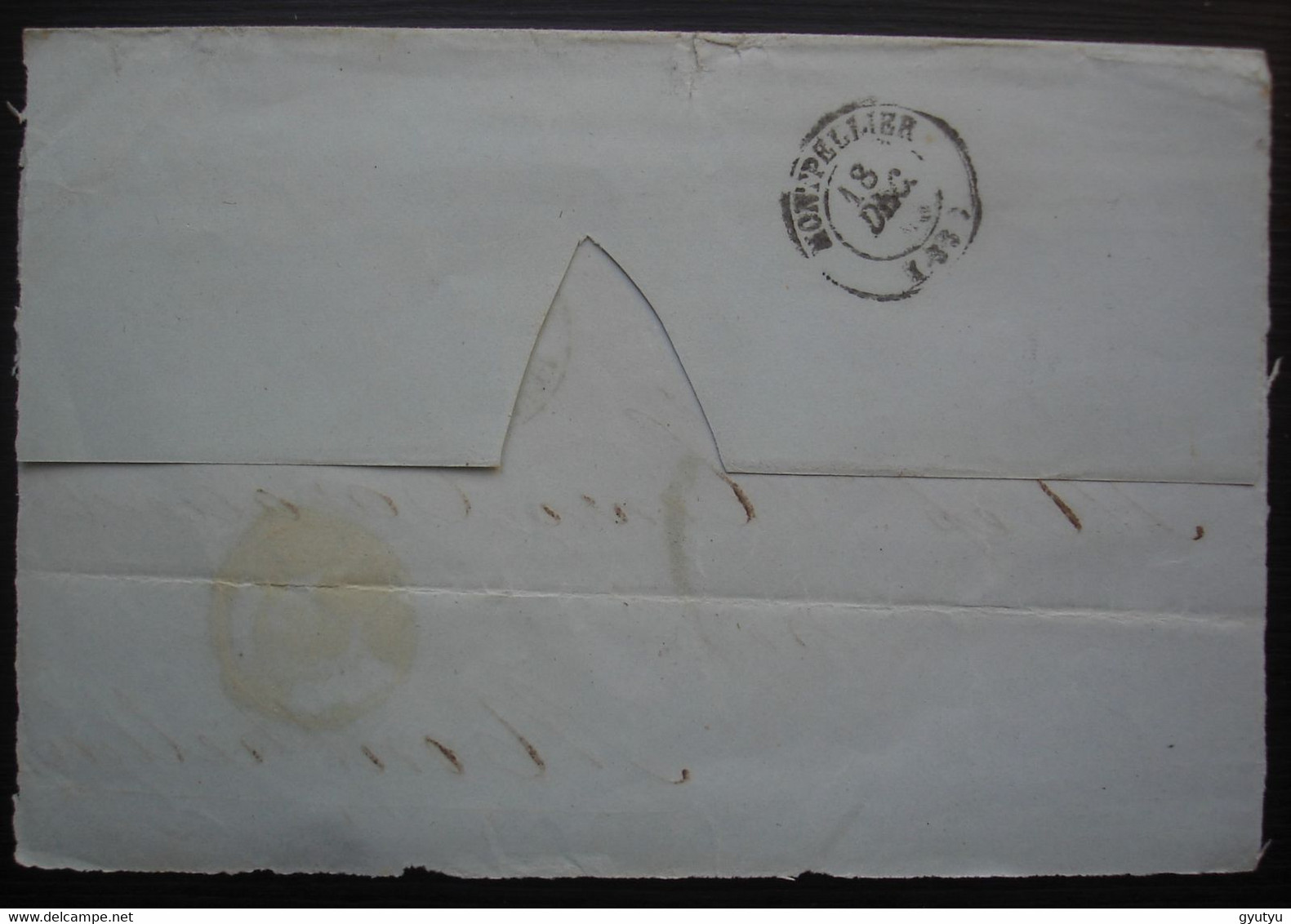 1855 Alicante X. Laussat Marque D'entrée D'Espagne 2 Par Perpignan + Cursive Bleue Espana Sur Lettre Pour Montpellier - Marques D'entrées