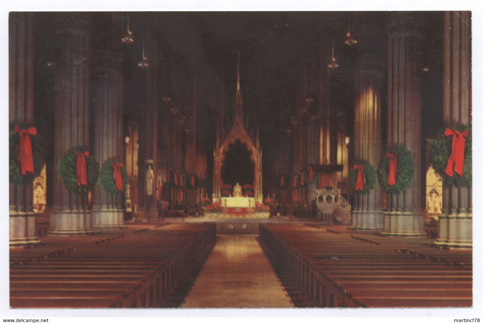 USA New York Sanctuary St. Patrick's Cathedral Main Altar Gel. 1969 - Kerken