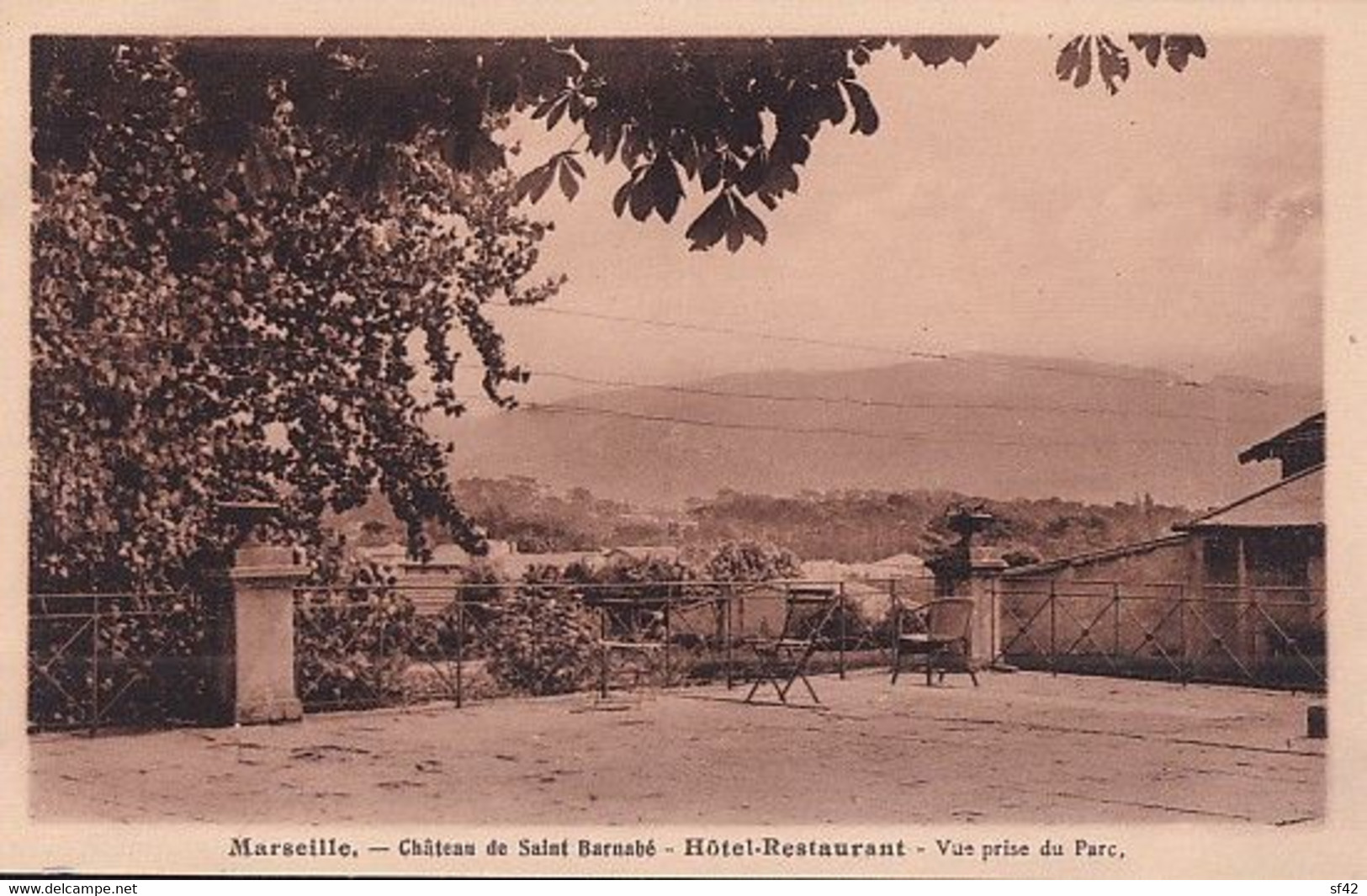 MARSEILLE              CHATEAU DE SAINT BARNABE.  HOTEL RESTAURANT .    VUE PRISE DU PARC DU PARC - Saint Barnabé, Saint Julien, Montolivet