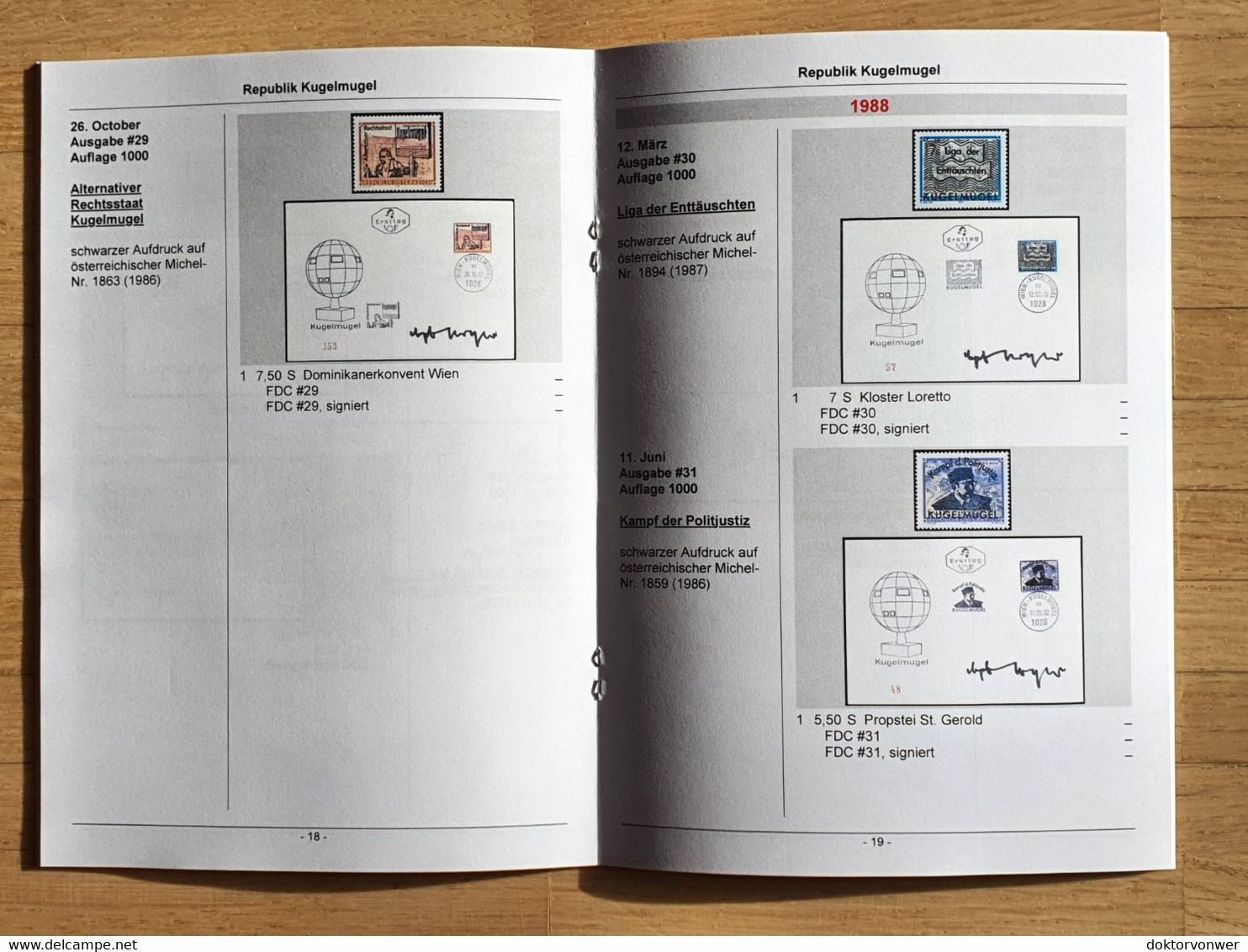 Broschüre “Republik Kugelmugel - Briefmarken Und Sammlerstücke Der Kugelrunden Mikronation In Wien“ - Cinderellas