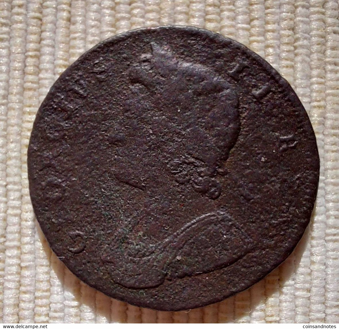 UK - ½ Penny - George II (Young Laureate) - KM# 566 - Other & Unclassified