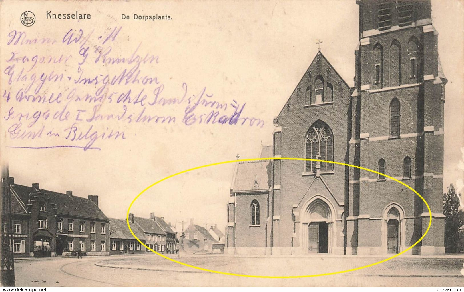 KNESSELARE - De Dorpsplaats - Carte Circulé En 1914 Sous Occupation Allemande - Knesselare