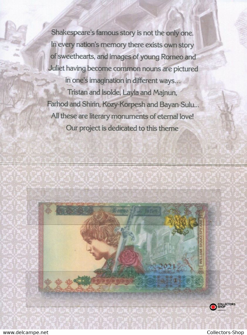 KAZAKHSTAN: Specimen TEST Banknote ROMEO And JULIET 2021 UNC Sicpa Koenig&Bauer De La Rue - Kazachstan