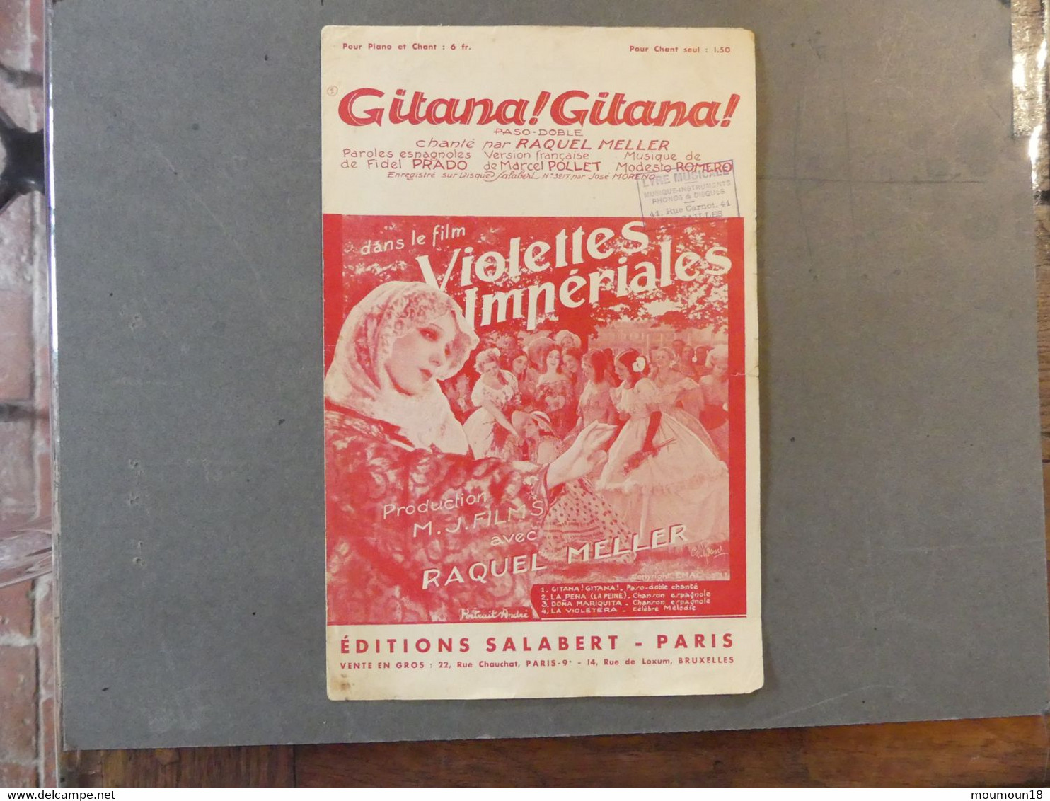 Gitana Gitana Raquel Meller Prado Pollet Romero Salabert Film Violettes Impériales - Film Music