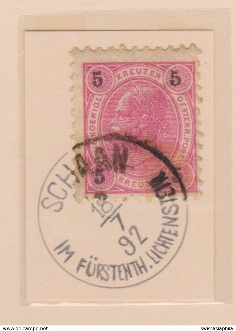 LIECHTENSTEIN VORLÄUFER - ÖSTERREICH MARKE - KAT. V. 53  - STEMPEL SCHAAN - ...-1912 Préphilatélie