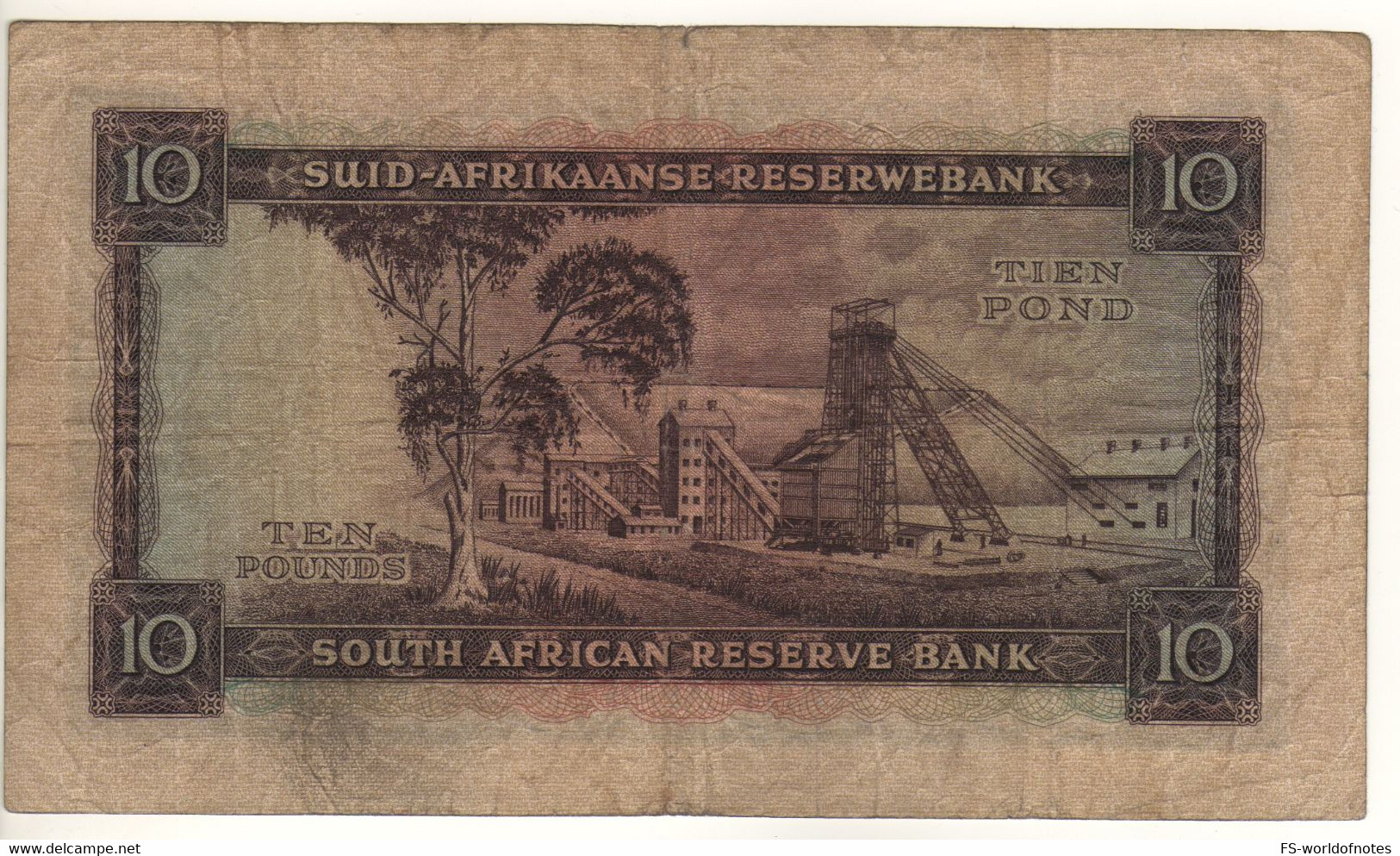 SOUTH AFRICA 10 Pounds  P99  Dated  14.9.1955   ( Bartholomeus Vermuyden + Conveyors At Back ) - Afrique Du Sud