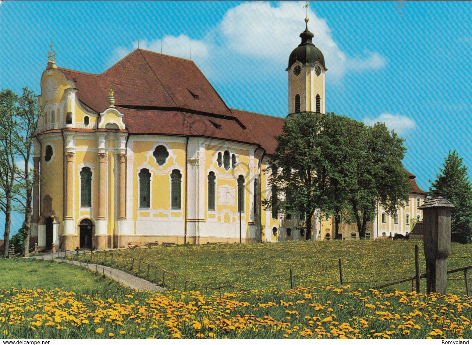 CARTOLINA  WEILHEIM,BAYERN,GERMANIA,DIE WIES,WALLFAHRTSKIRCHE ZUM GEGEISSELTEN HEILAND ERBAUT 1746-54,NON VIAGGIATA - Weilheim