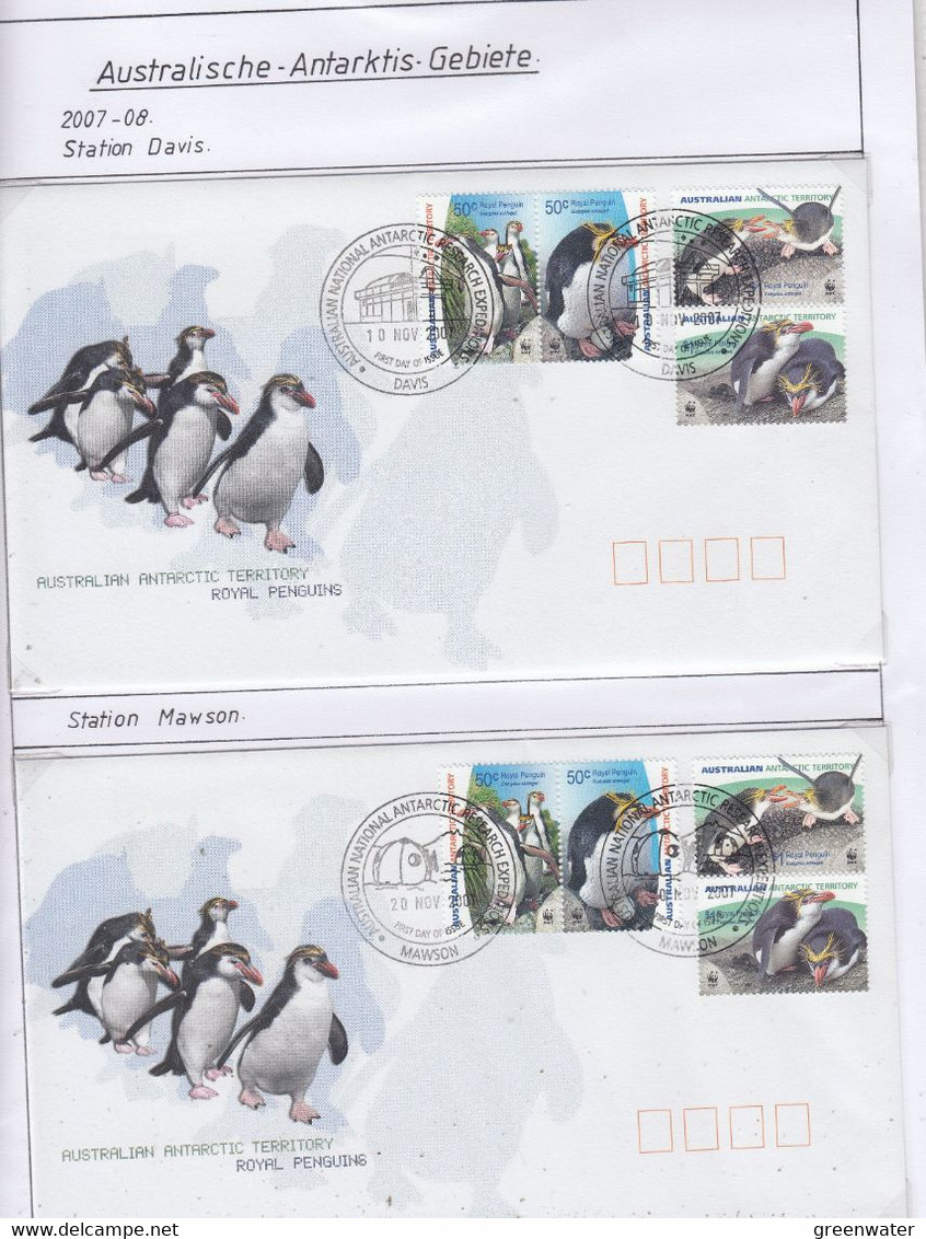 AAT 2007 Royal Penguins 4v 4 FDC From 4 Diff. Bases (AAT172) - FDC