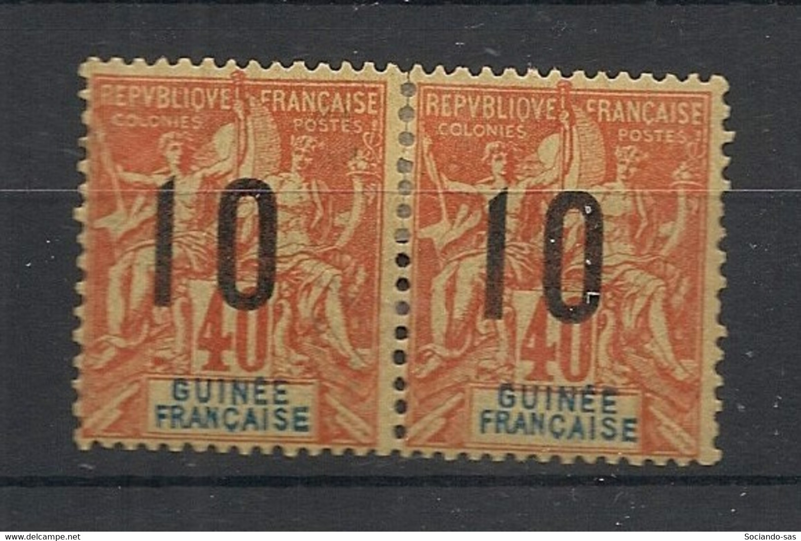 GUINEE - 1912 - N°Yv. 53Aa - Type Groupe 10 Sur 40c - VARIETE Chiffres Espacés - Neuf * / MH VF - Nuevos