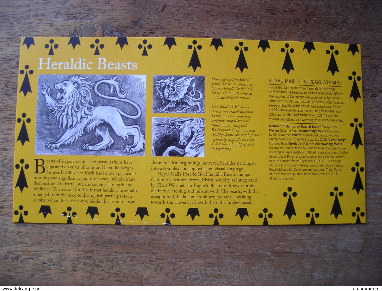 2015 FDC Heraldic Beasts, Bêtes Héraldiques Dragonby Scunthorpe, Lion - 2011-2020 Dezimalausgaben