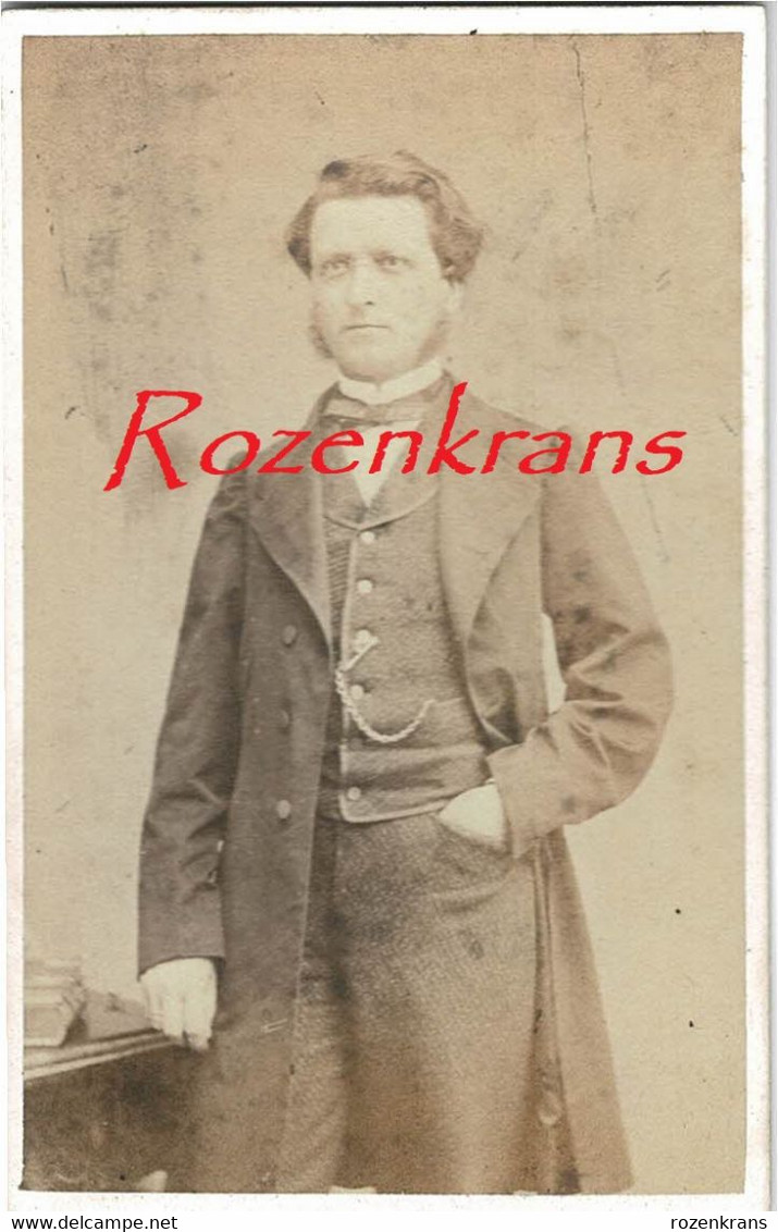 Oude Foto CDV Carte De Visite Portrait Homme Photographe Carette A Lille France Ancienne Photo Old - Zonder Classificatie