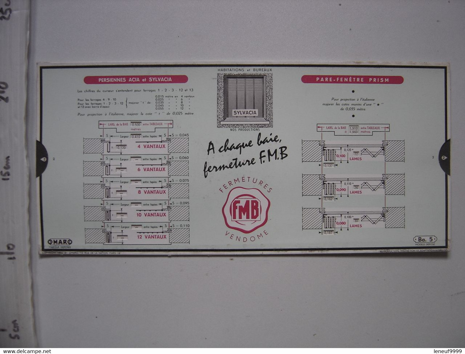 Abaque Réglette Carton Articulée OMARO Fermetures FMB Vendome GRILLES GARAGES - Material Und Zubehör