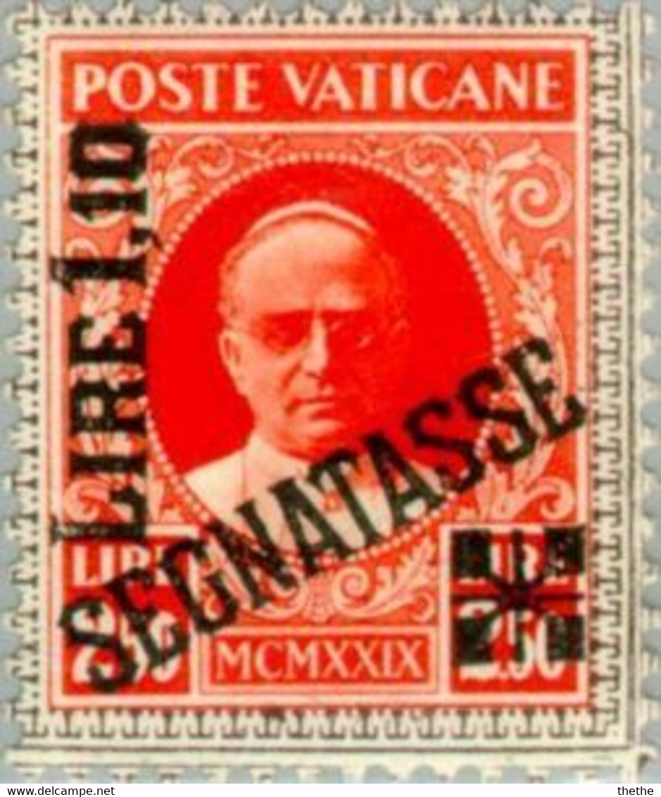 VATICAN - Portrait Du Pape Pie XI - Segnatasse