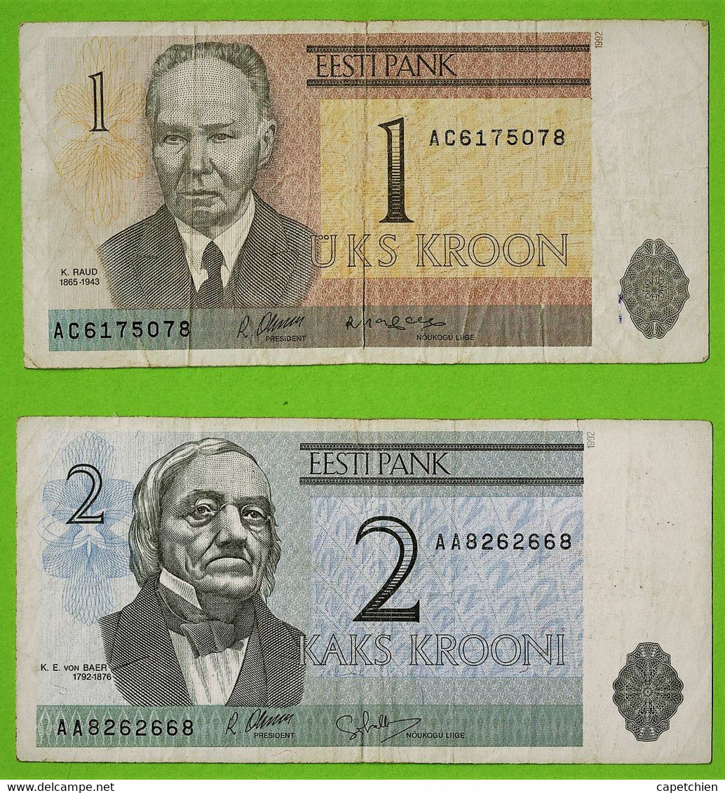 ESTONIE / 1 + 2 KROONI / 1992 - Estland