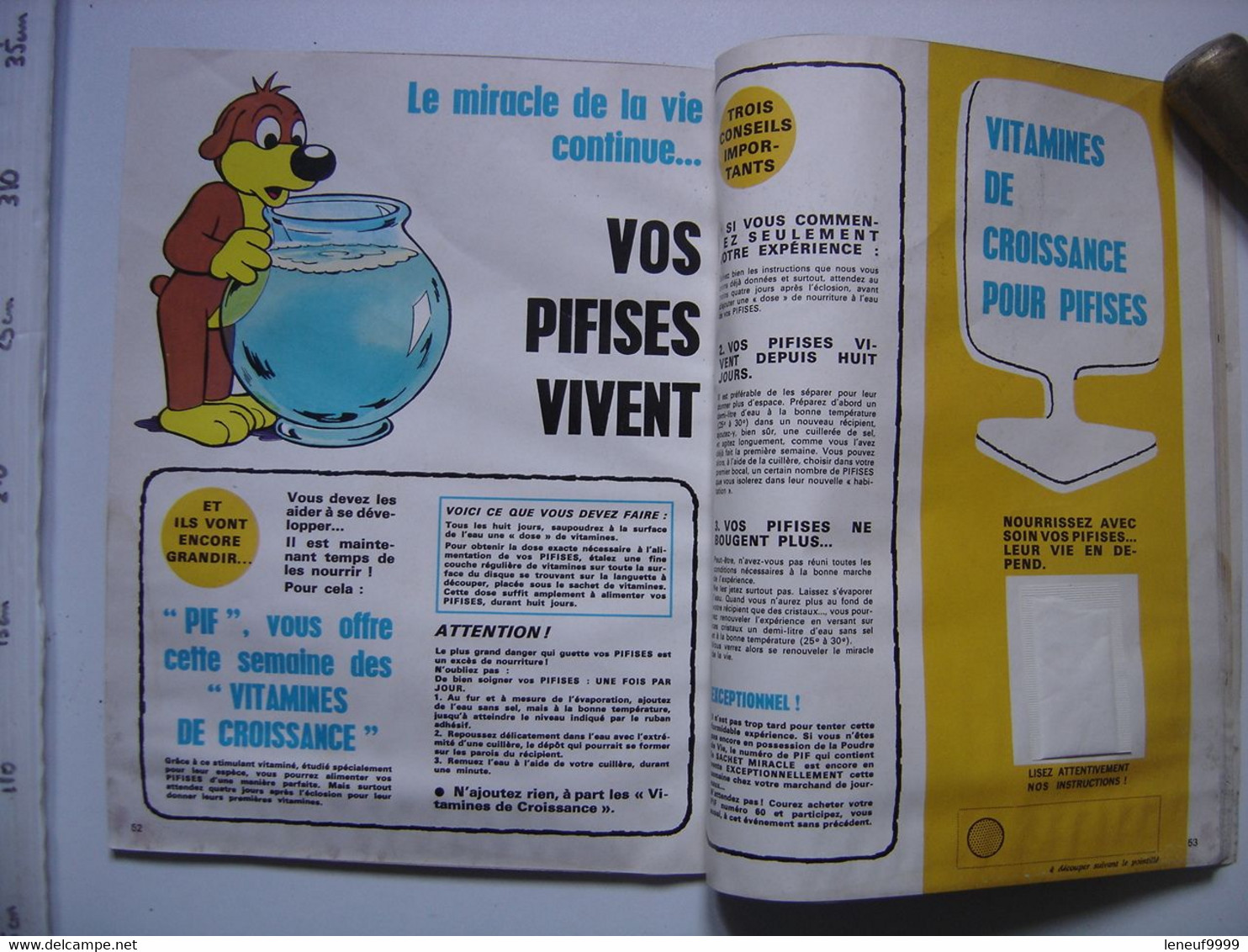 1299 PIF GADGET N°61 (04/1970) Avec Gadget Sachet Vitamines PIFISES Couv Fendue - Pif Gadget