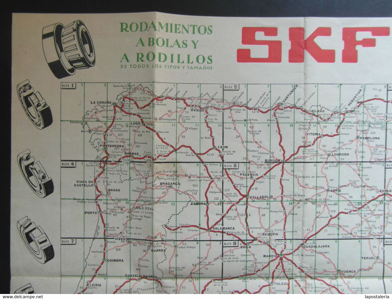 *Carreteras de España y Portugal* Publicidad *Rodamientos SKF* Meds. abierto: 466x 491 mms.