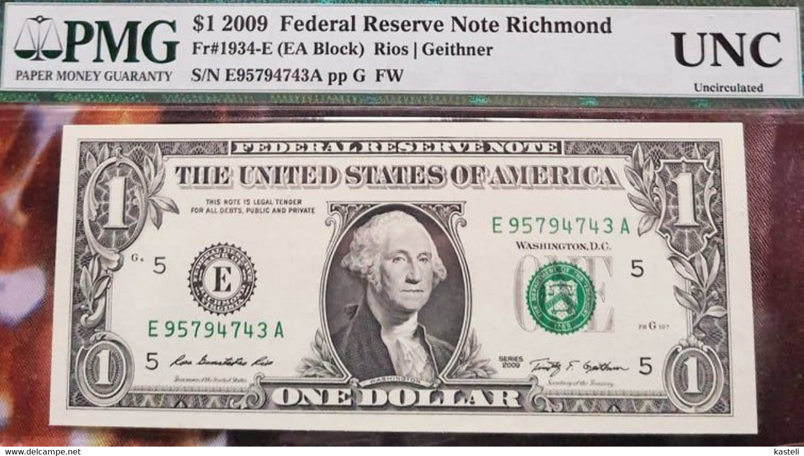 USA  United States Of America  1 $  2009 - Billetes De Estados Unidos (1928-1953)