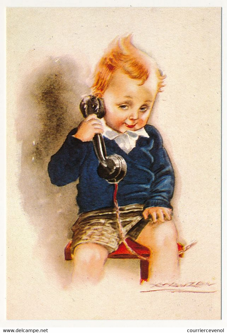 CPM - Illustrateur MAUZAN - Réédition "Enfant Au Téléphone" (1942) Pour Le Centenaire De Naissance De Mauzan - Mauzan, L.A.
