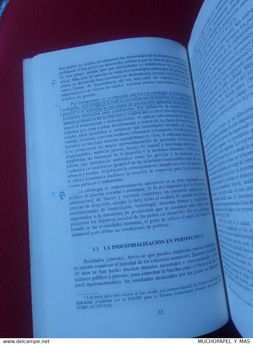 LIBRO 1979 ONU NACIONES UNIDAS UNITED NATIONS LA INDUSTRIA EN EL AÑO 2000: NUEVAS PERSPECTIVAS VER..NATIONS UNIES, VER..