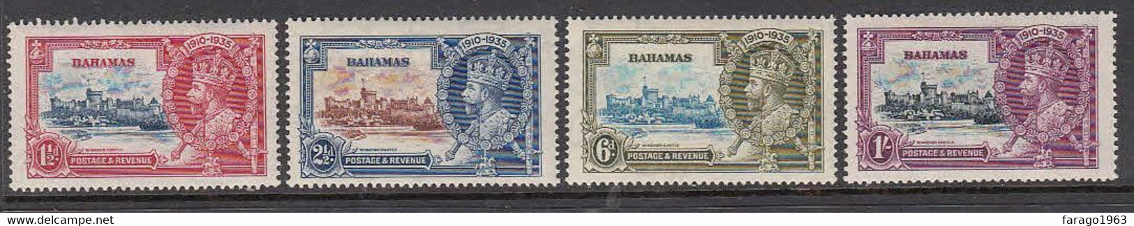 1935 Bahamas KGV Silver Jubilee Hinged With Remnants And Gum Discolouration (See Scans) - 1859-1963 Kronenkolonie