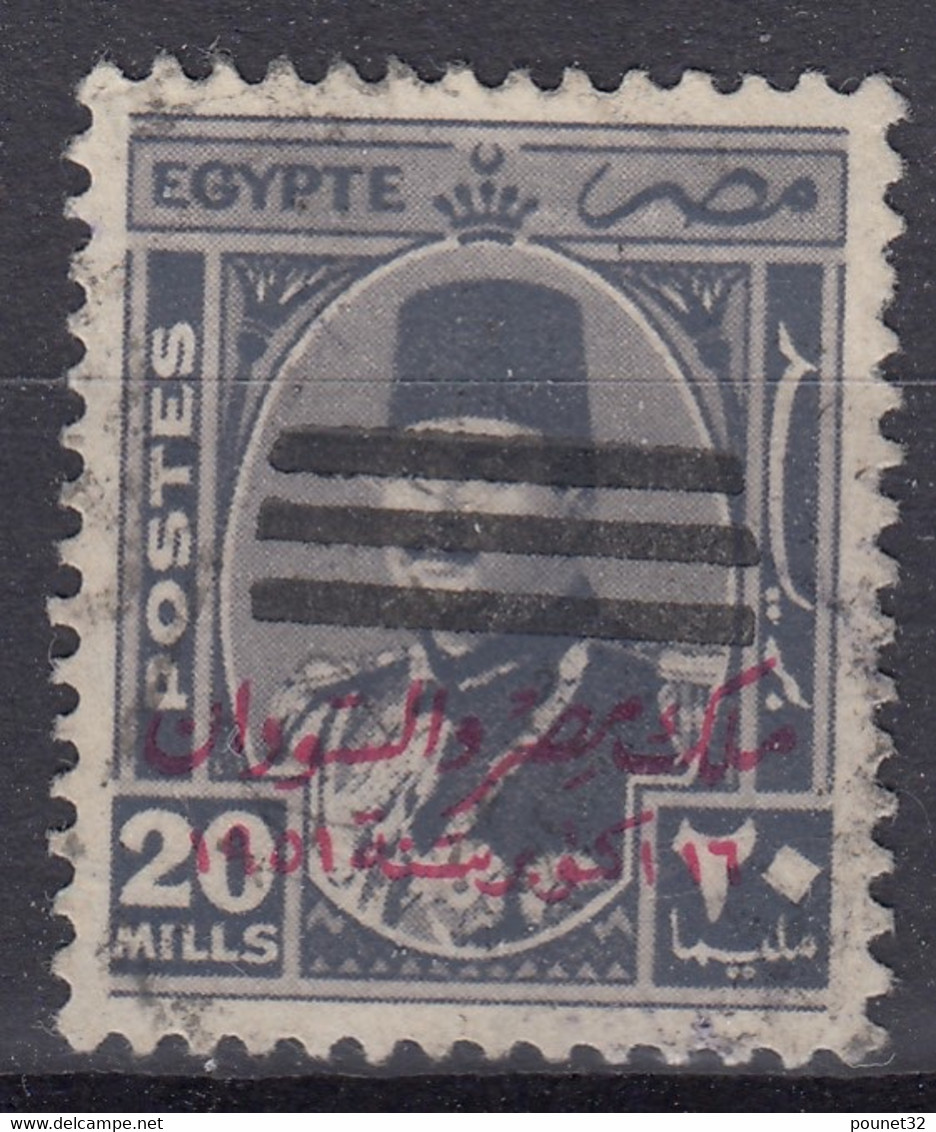 EGYPTE : FAROUK 1er SURCHARGE 3 BARRES N° 356 OBLITERATION LEGERE - Usados