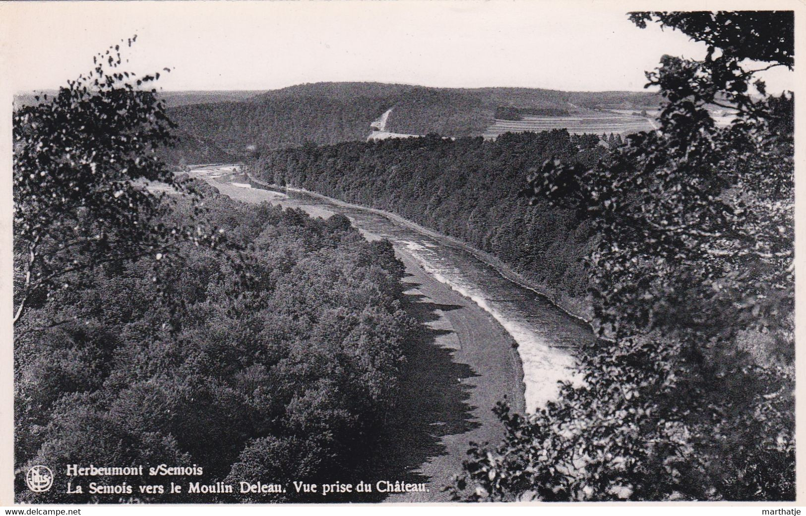 Herbeumont S/Semois - La Semois Vers Le Moulin Deleau. Vue Prise Du Château. - Herbeumont