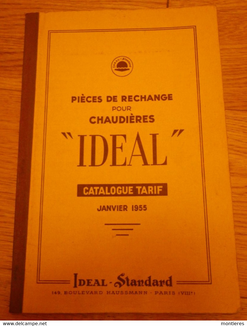 Catalogue Tarif 1955 Pièces De Rechange Pour Chaudière IDEAL - Ideal-Standard 149 Bd Haussmann Paris VIIIe - Electricité & Gaz