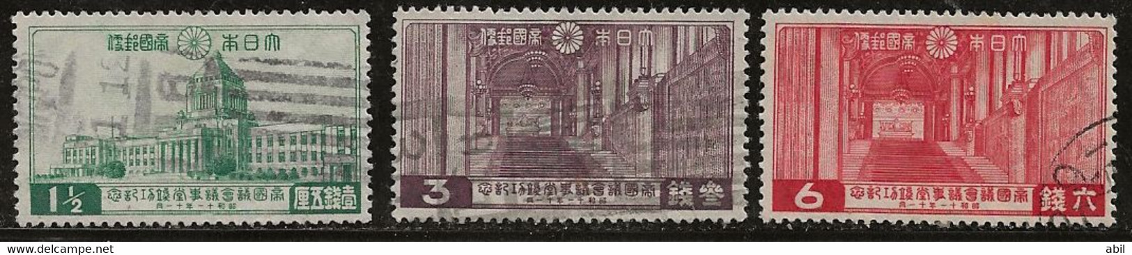 Japon 1936 N° Y&T : 234 à 236 Obl. - Usati