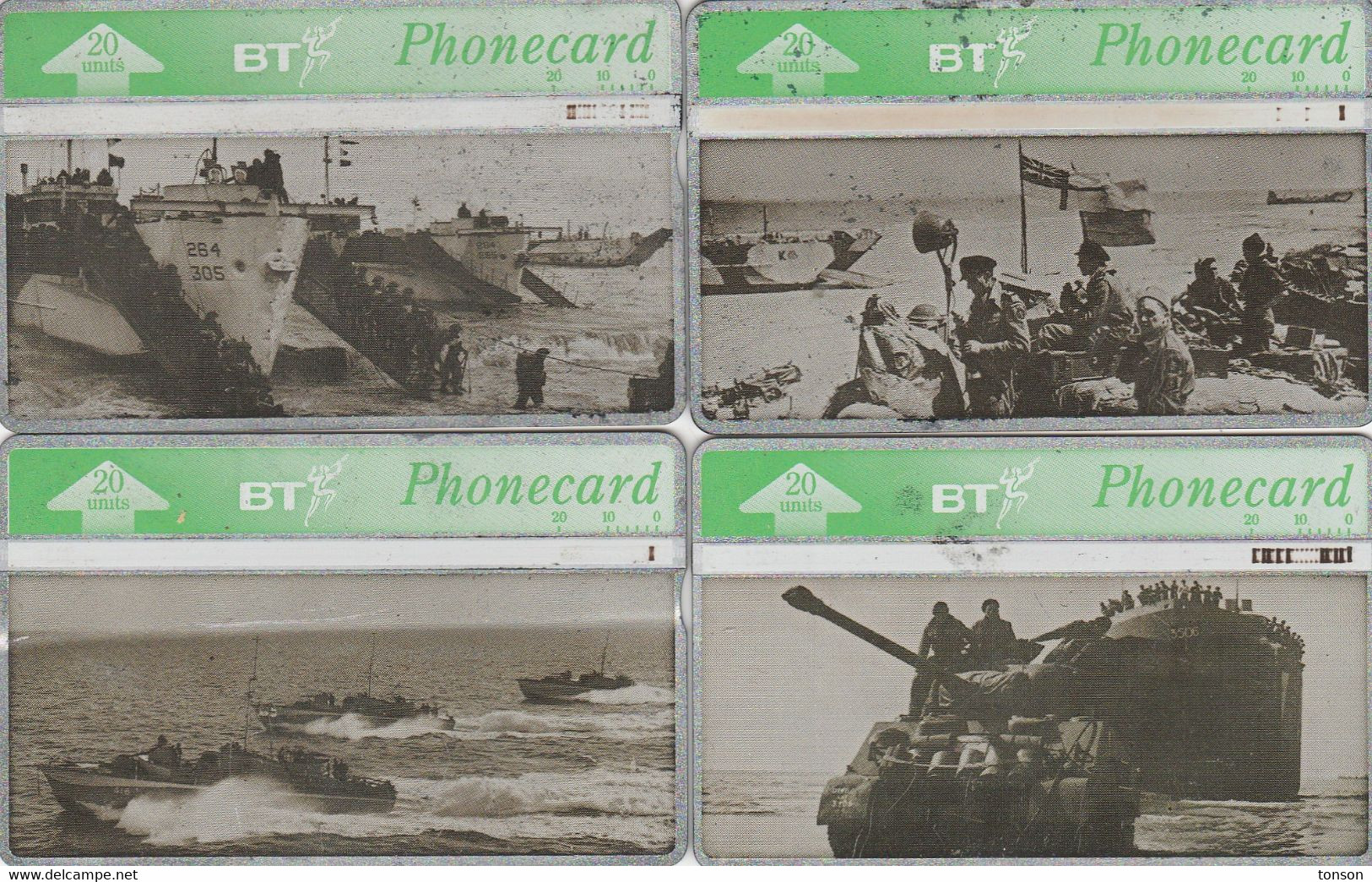 UK, BTC-111 - 114, Set Of 4 Cards, D-day Commemoration - Landing Craft, Motor Torpedo Boats, Sherman Firefly, 2 Scans - BT General Issues