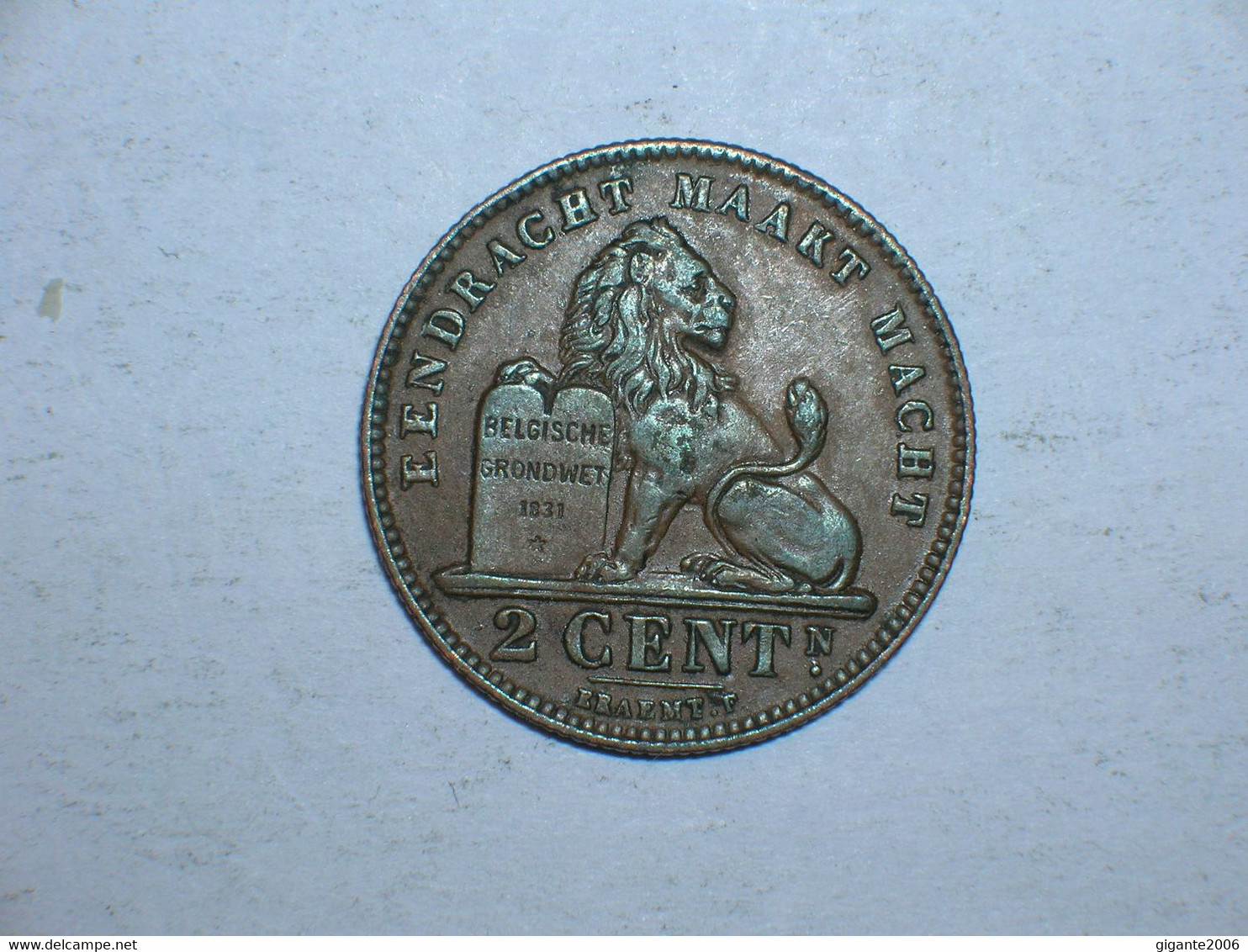 BELGICA 2 CENTIMOS 1911 FL (9234) - 2 Cents