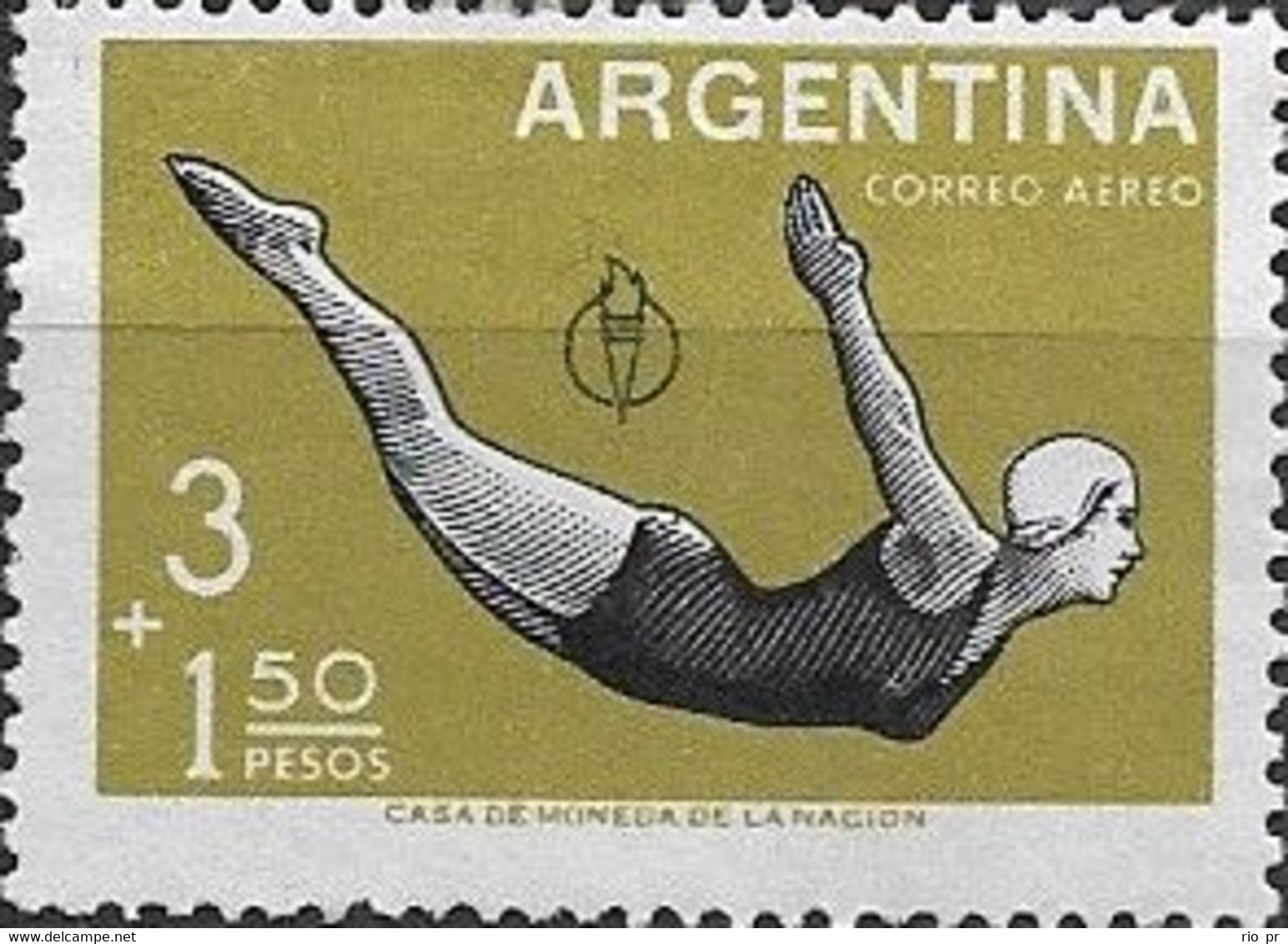 ARGENTINA - 3rd PANAMERICAN GAMES, CHICAGO/USA (DIVING) 1959 - MNH - Plongée