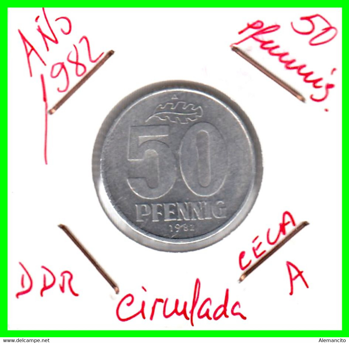 ( GERMANY ) AÑO 1982 REPUBLICA DEMOCRATICA DE ALEMANIA ( DDR ) MONEDAS DE 50 PFENNING ALUMINIO - DE 23 mm. - 50 Pfennig