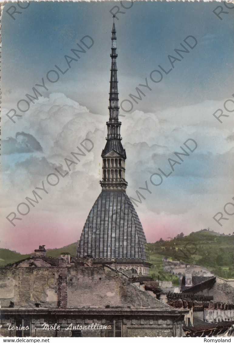 CARTOLINA  TORINO,PIEMONTE,TORRE ANTONELLIANA,BELLA ITALIA,MEMORIA,STORIA,CULTURA,RELIGIONE,VIAGGIATA 1953 - Mole Antonelliana