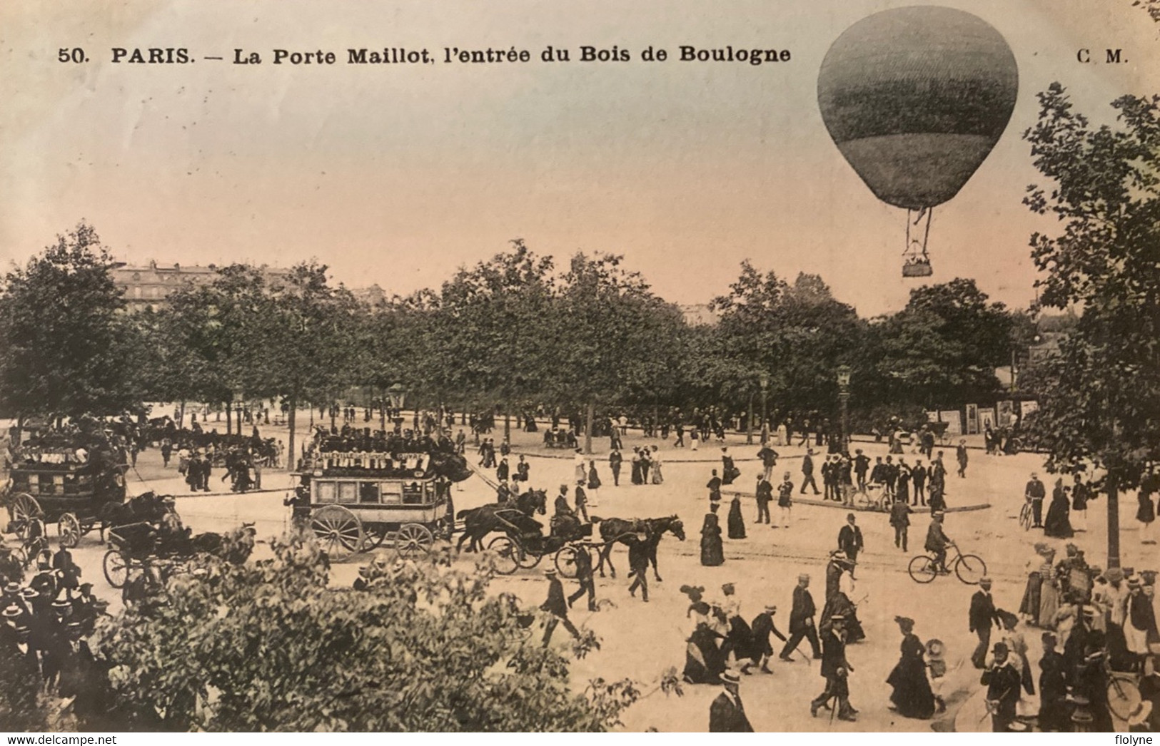 Paris - 16ème Arrondissement - Porte Maillot , Entrée Du Bois De Boulogne - Ballon Montgolfière - Omnibus - Arrondissement: 16