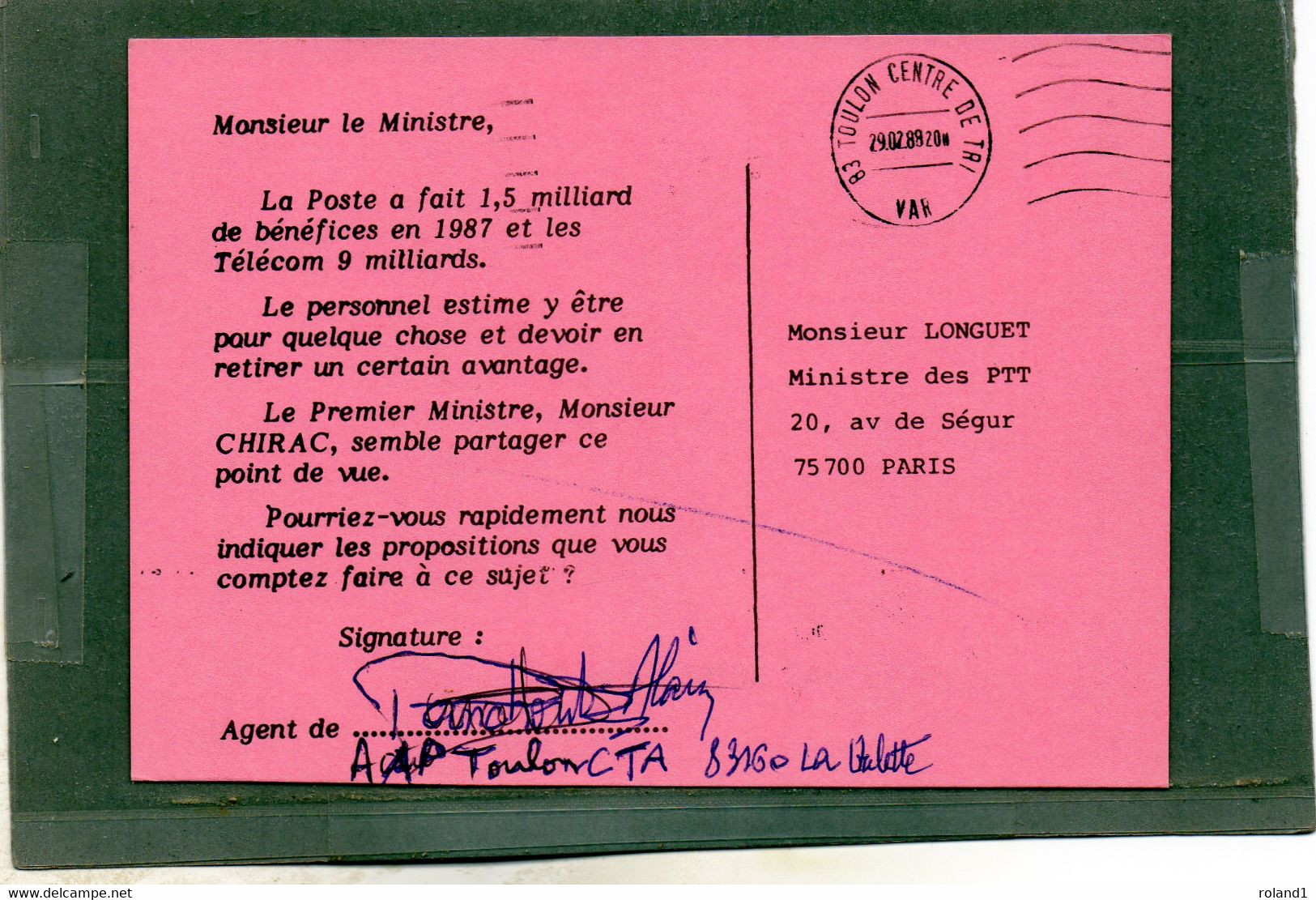 Carte Pétition - Bon Anniversaire Mr Longuet. - Gewerkschaften