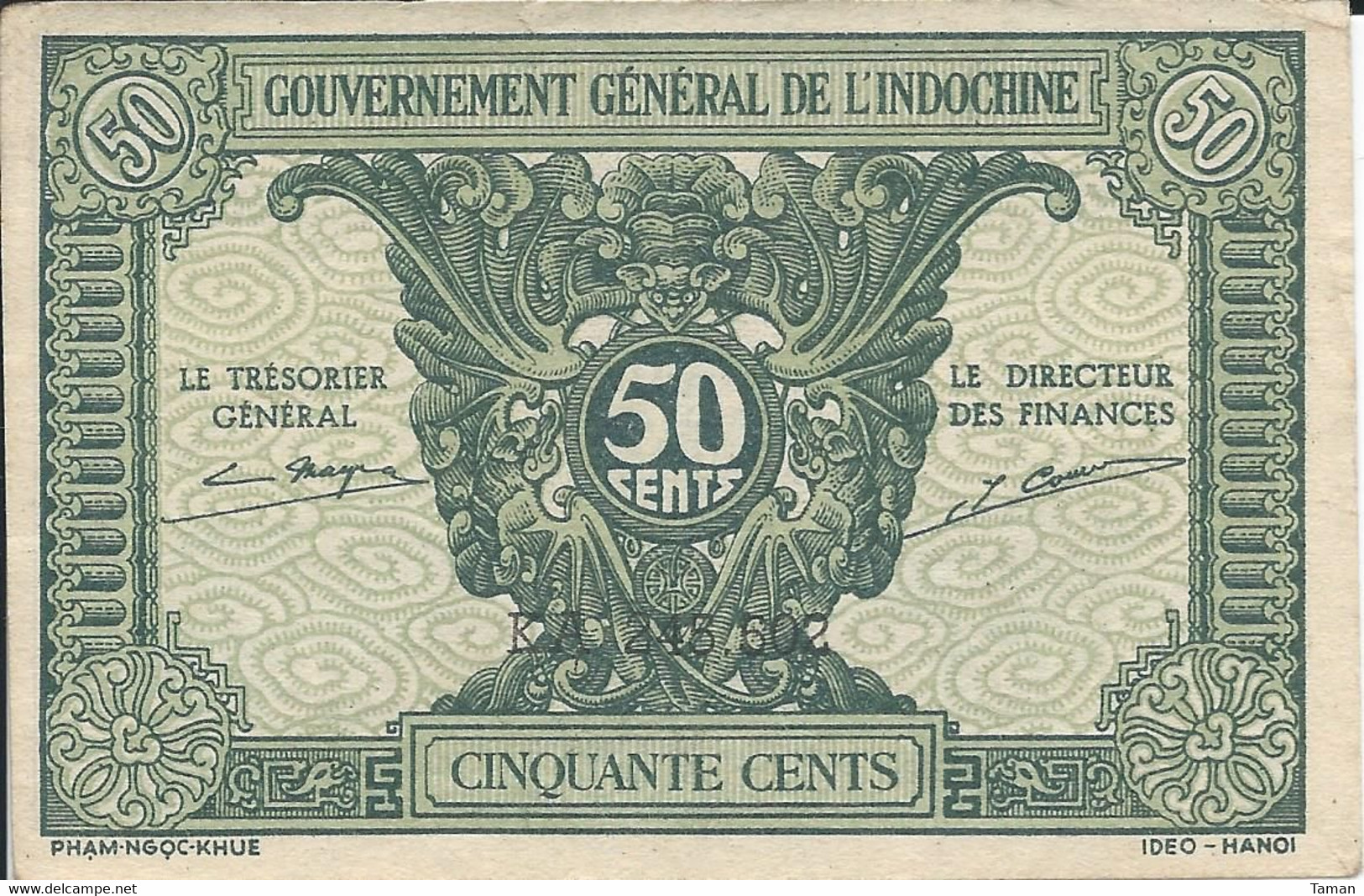 INDOCHINE   -  50  Cents   Nd(1942)   -- UNC -- - Indochine